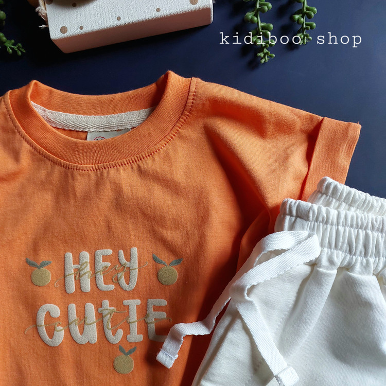 ست تیشرت و شلوارک دخترانه Hey Cuty برند هورس | مناسب ۱ تا ۸ سال