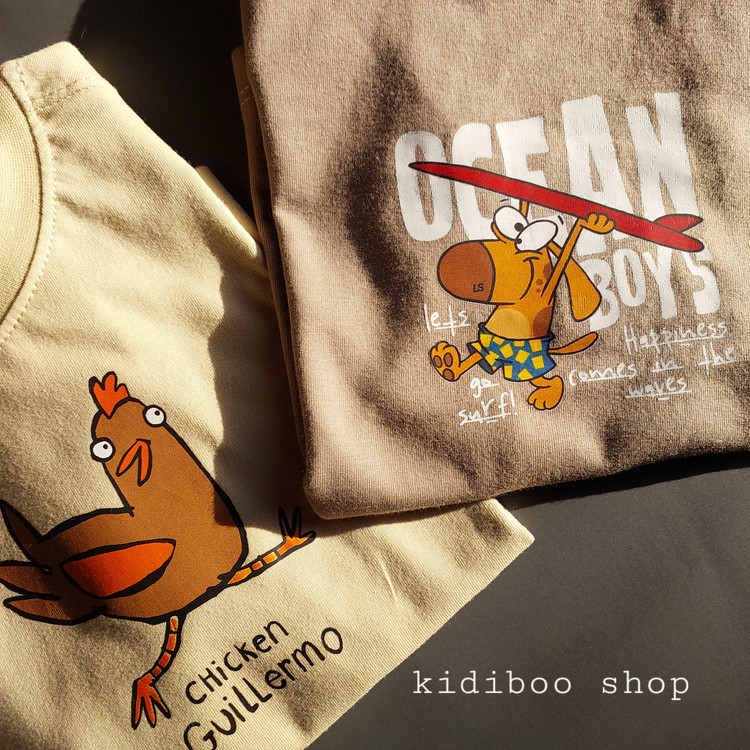 تیشرت کودک Aroco طرح Chicken و Ocean Boys | نخ پنبه | مناسب ۲ تا ۷ سال